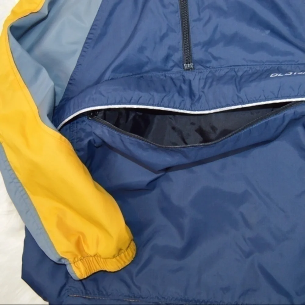 Old Navy Colorblock 1/4 Zip‎ Pullover Hooded Windbreaker Kangaroo Pocket Size 6